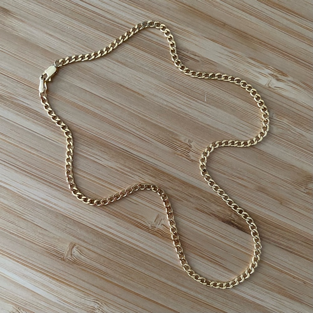 SOLD 18k gf thick curb chain 15”